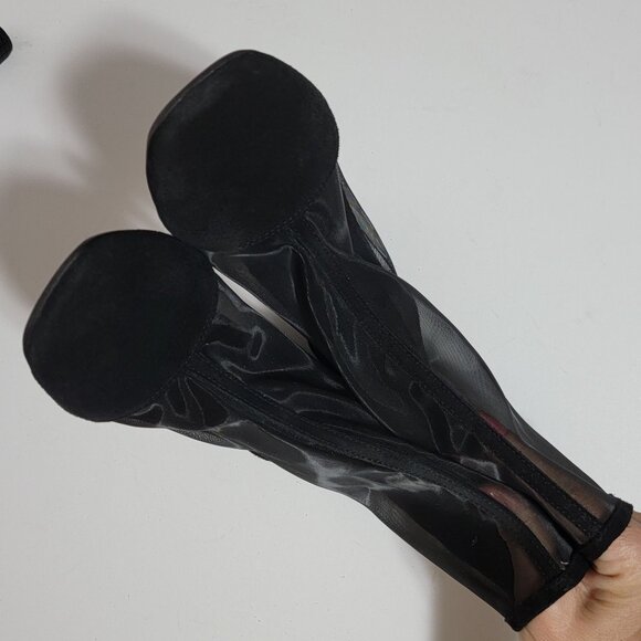 NEW Free People Wisteria Boots Womens 9 Black Mesh Whimsygoth Contemporary Chic - Picture 3 of 8